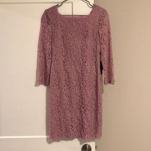 Adrianna Papell Long Sleeve Lace Sheath Dress